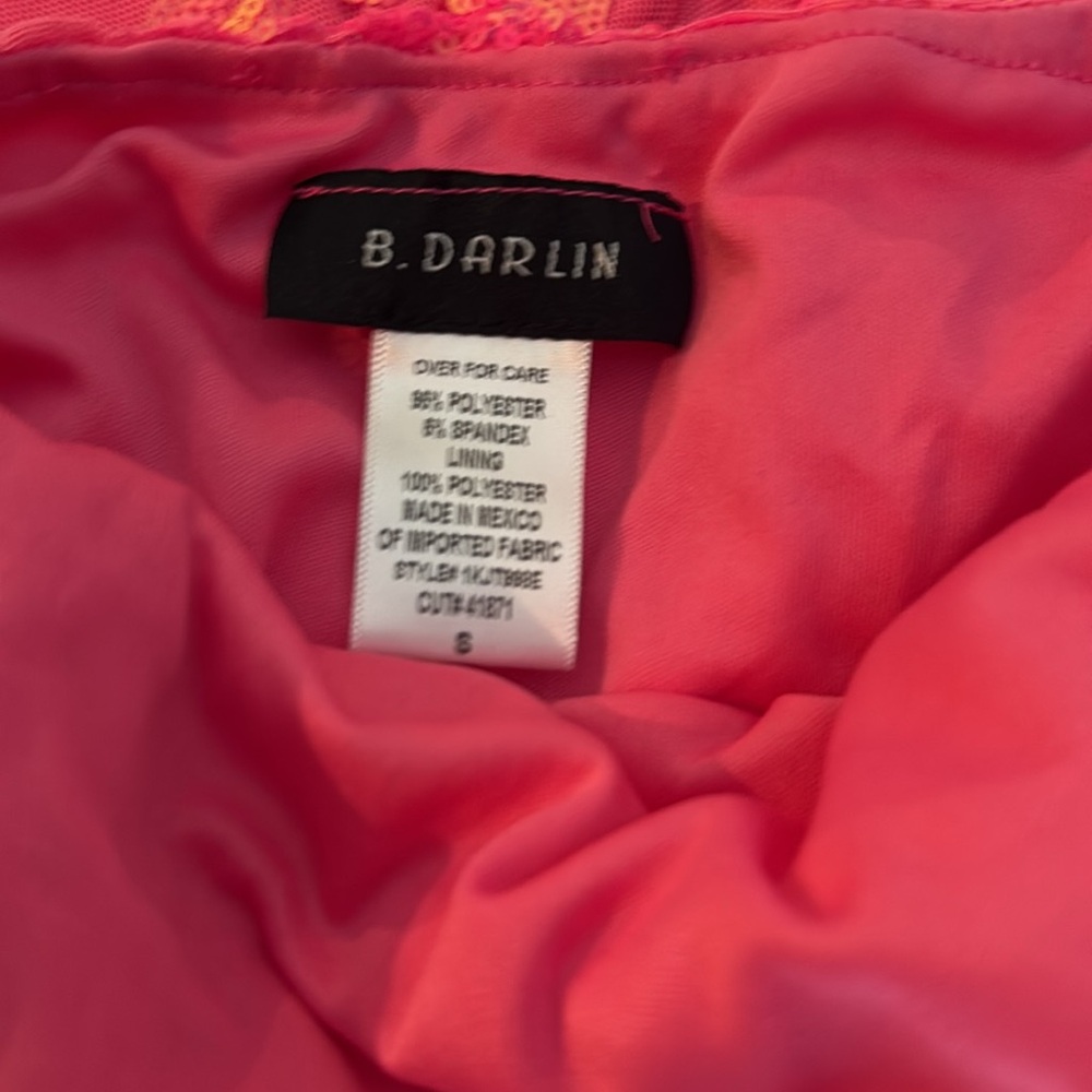 B Darlin Vibrant Pink sequin Dress - Picture 7 of 7